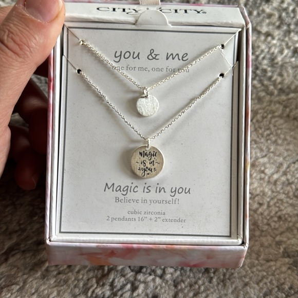 Silver Heart Necklace Set - Picture 2 of 4